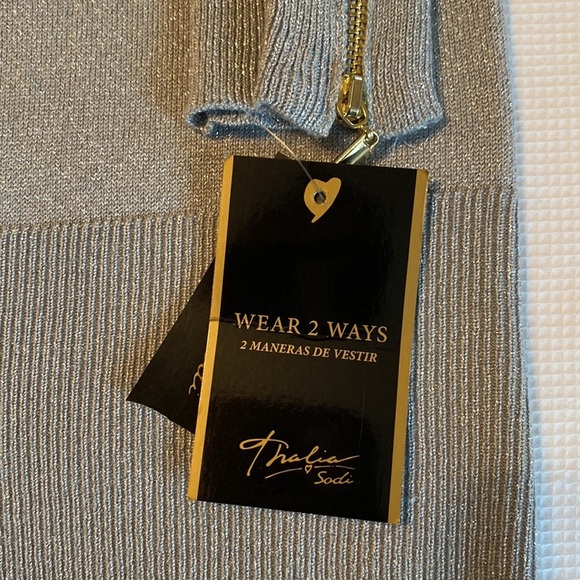 Thalia Sodi Shimmering Long Sleeve Wear 2 Ways size XS - Picture 5 of 11